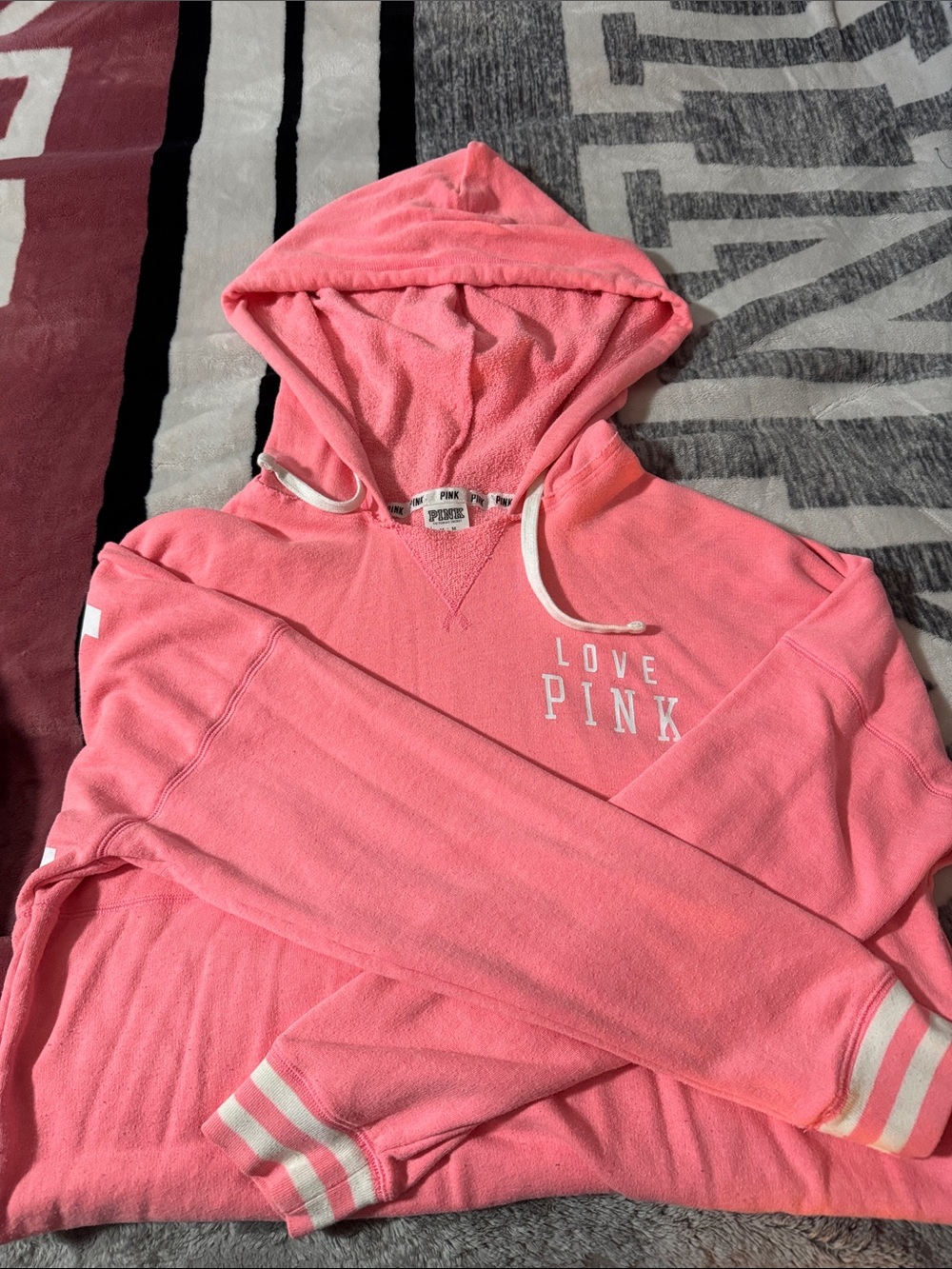 Victoria's Secret PINK Coral Hoodie - LOVE PINK
